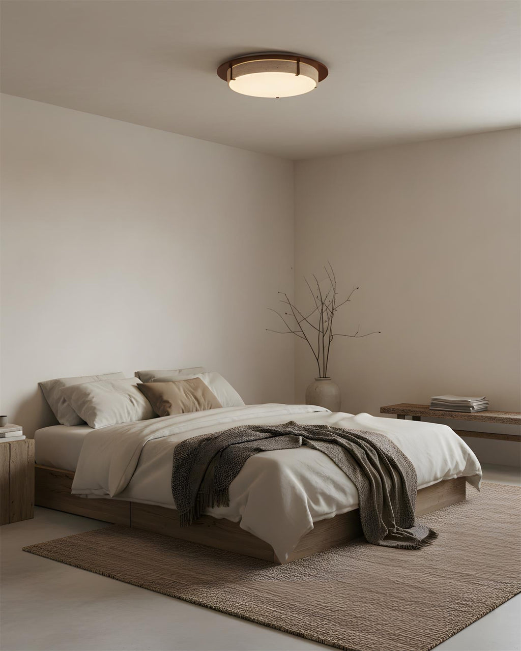 Cantera Ring Travertine Ceiling Lamp — product view 5