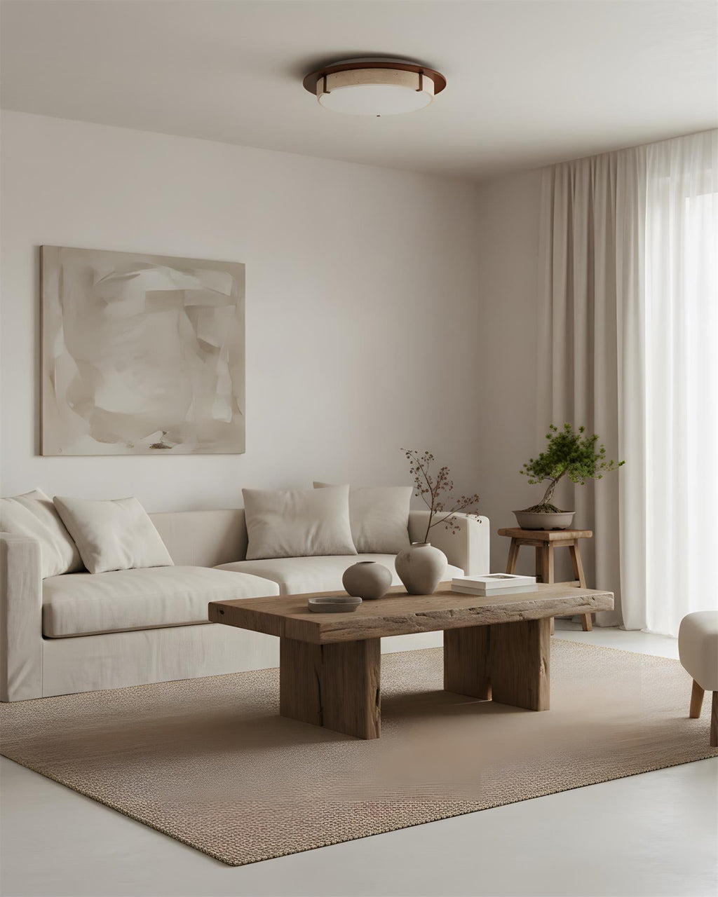Cantera Ring Travertine Ceiling Lamp — product view 7