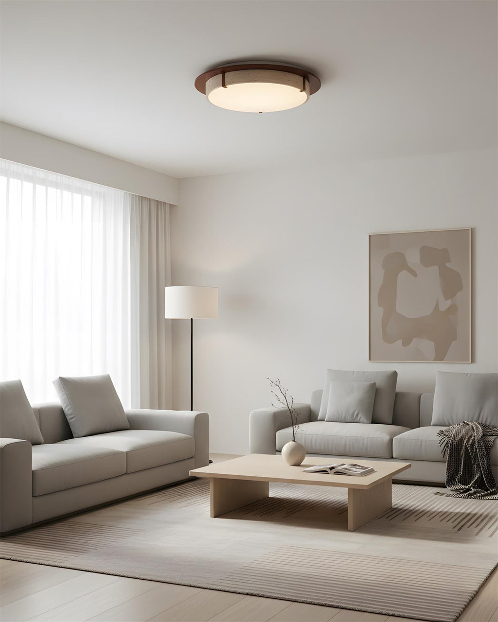 Cantera Ring Travertine Ceiling Lamp — product view 8