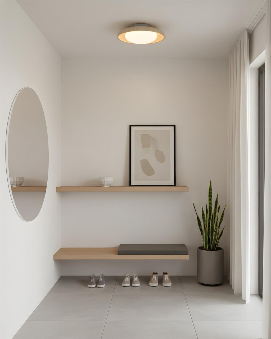 Zen Glow Travertine Ceiling Lamp — product view 5