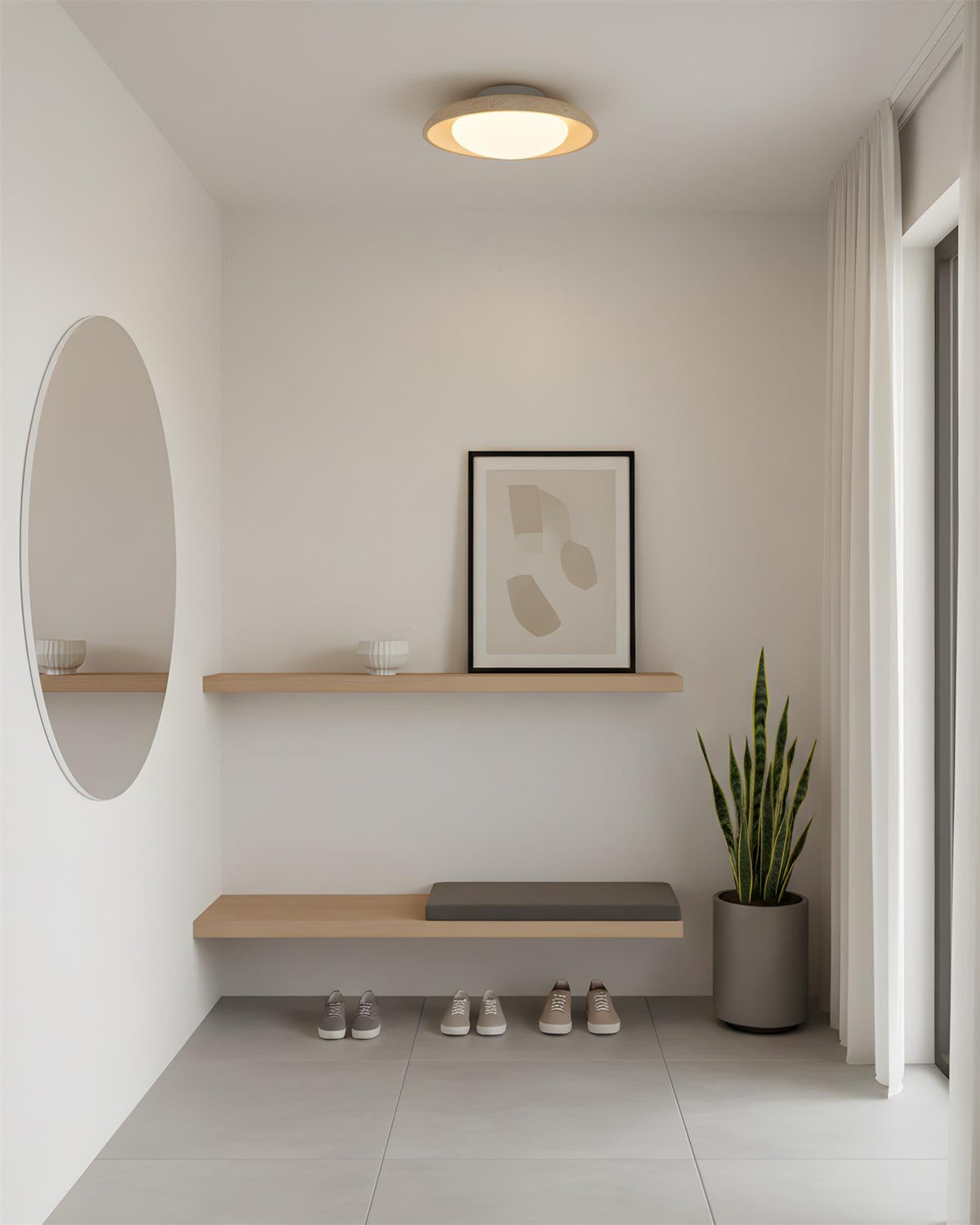 Zen Glow Travertine Ceiling Lamp — product view 5