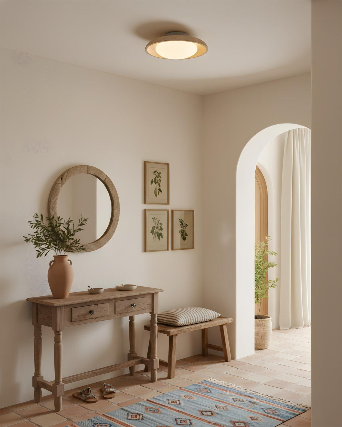 Zen Glow Travertine Ceiling Lamp — product view 6