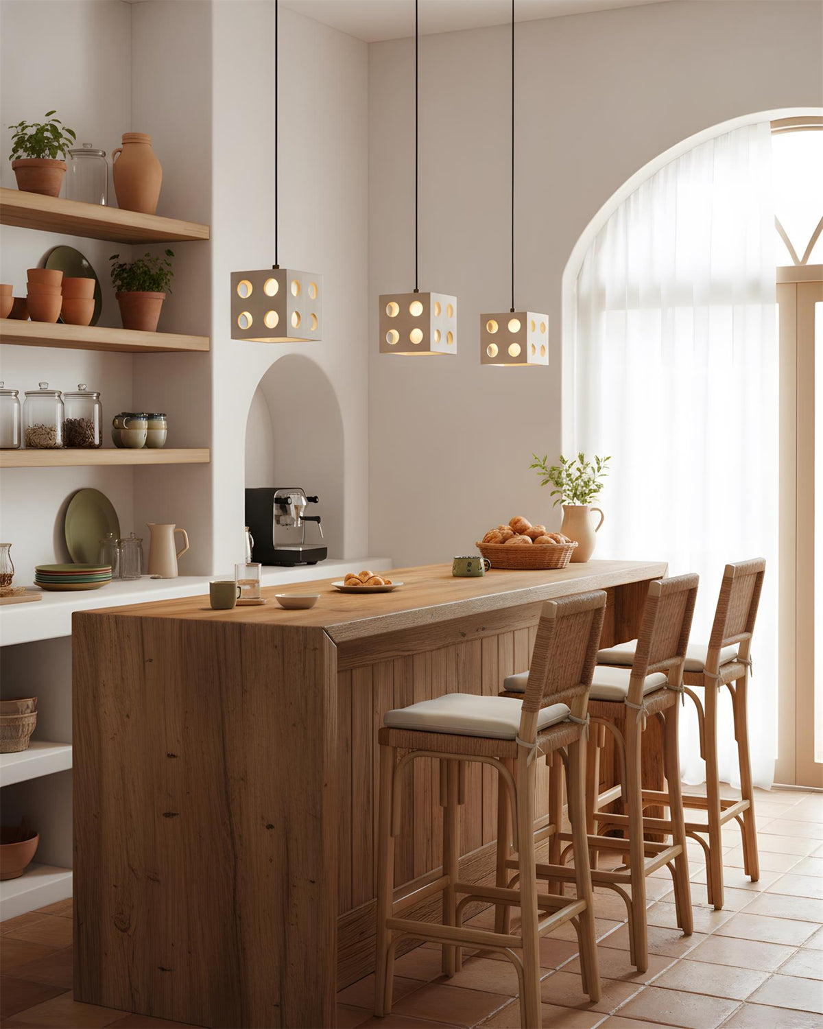 Hexa Travertine Pendant Lamp — product view 6