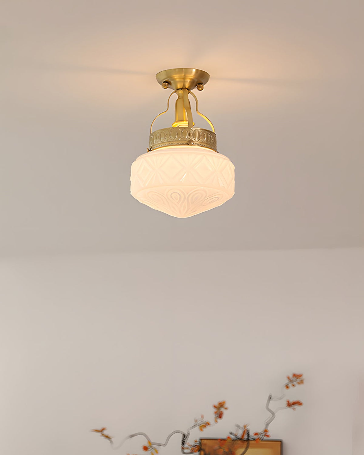 Gilded Prism Glass Ceiling Lamp — product view 4