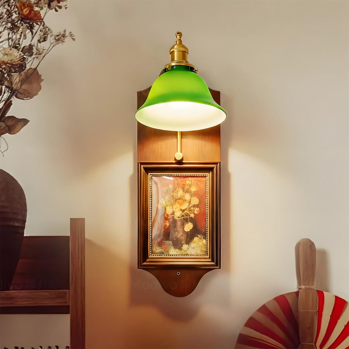 Stillness Green Glass Wall Lamp — product view 3