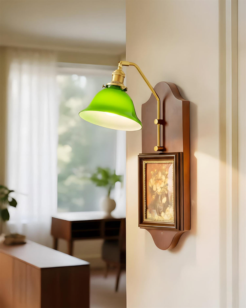 Stillness Green Glass Wall Lamp — product view 8