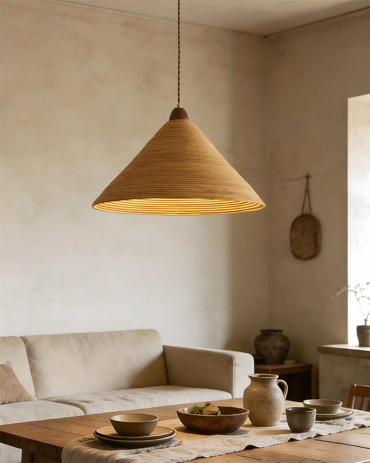 Hollow Cone Wood Pendant Lamp — product view 5