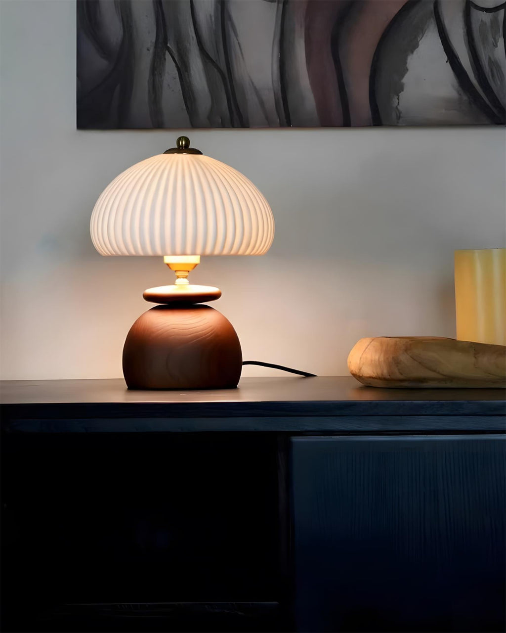 Mireva Dome Wood Table Lamp — product view 4