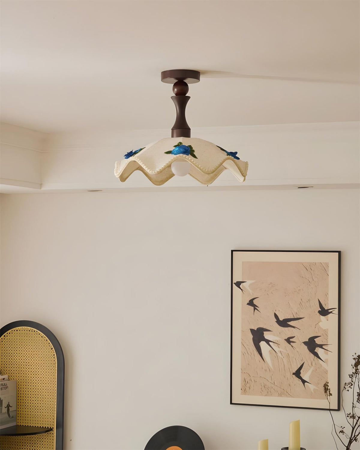 Maribel Wavy Wood Ceiling Lamp — product view 6