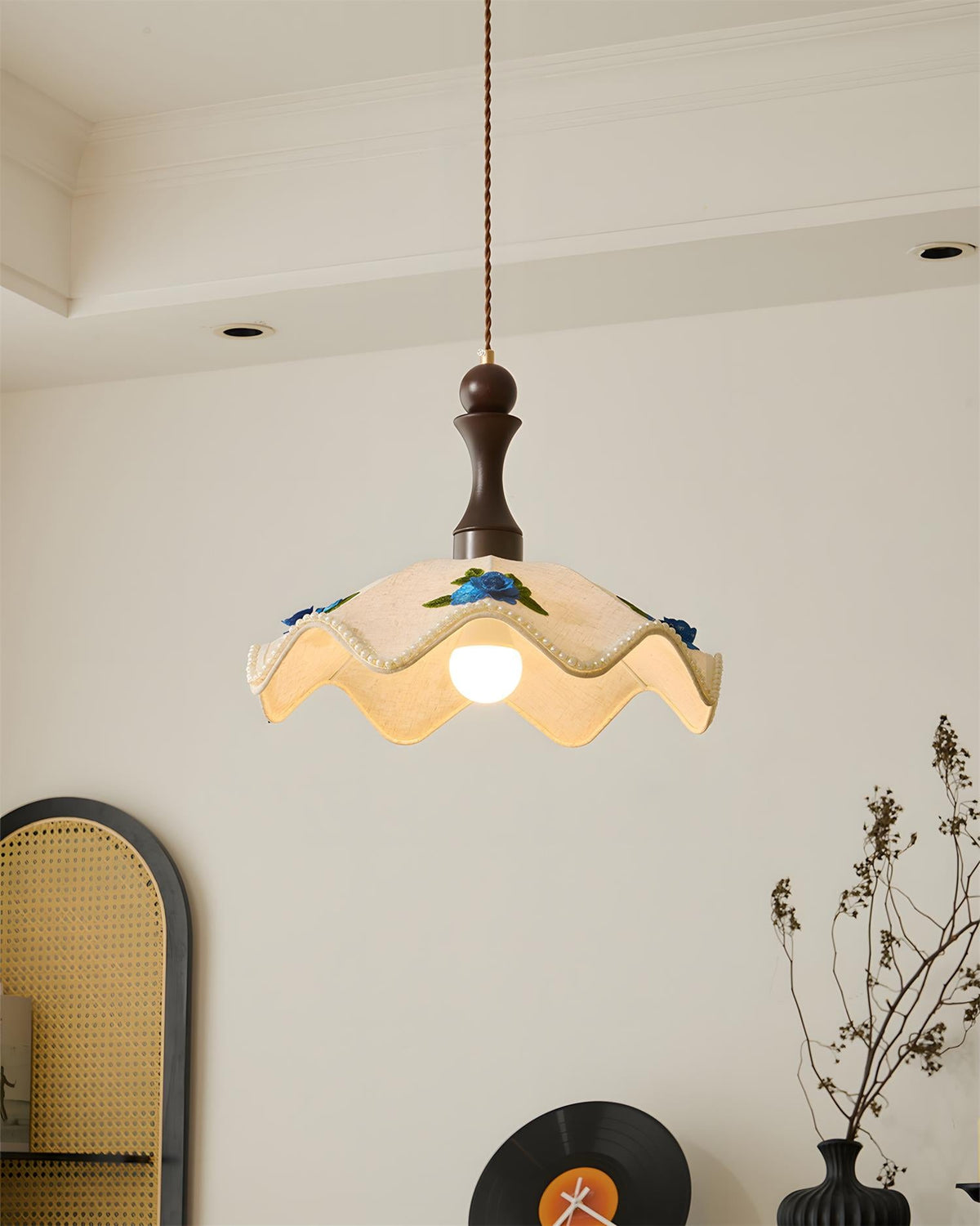 Maribel Wavy Wood Pendant Light — product view 4