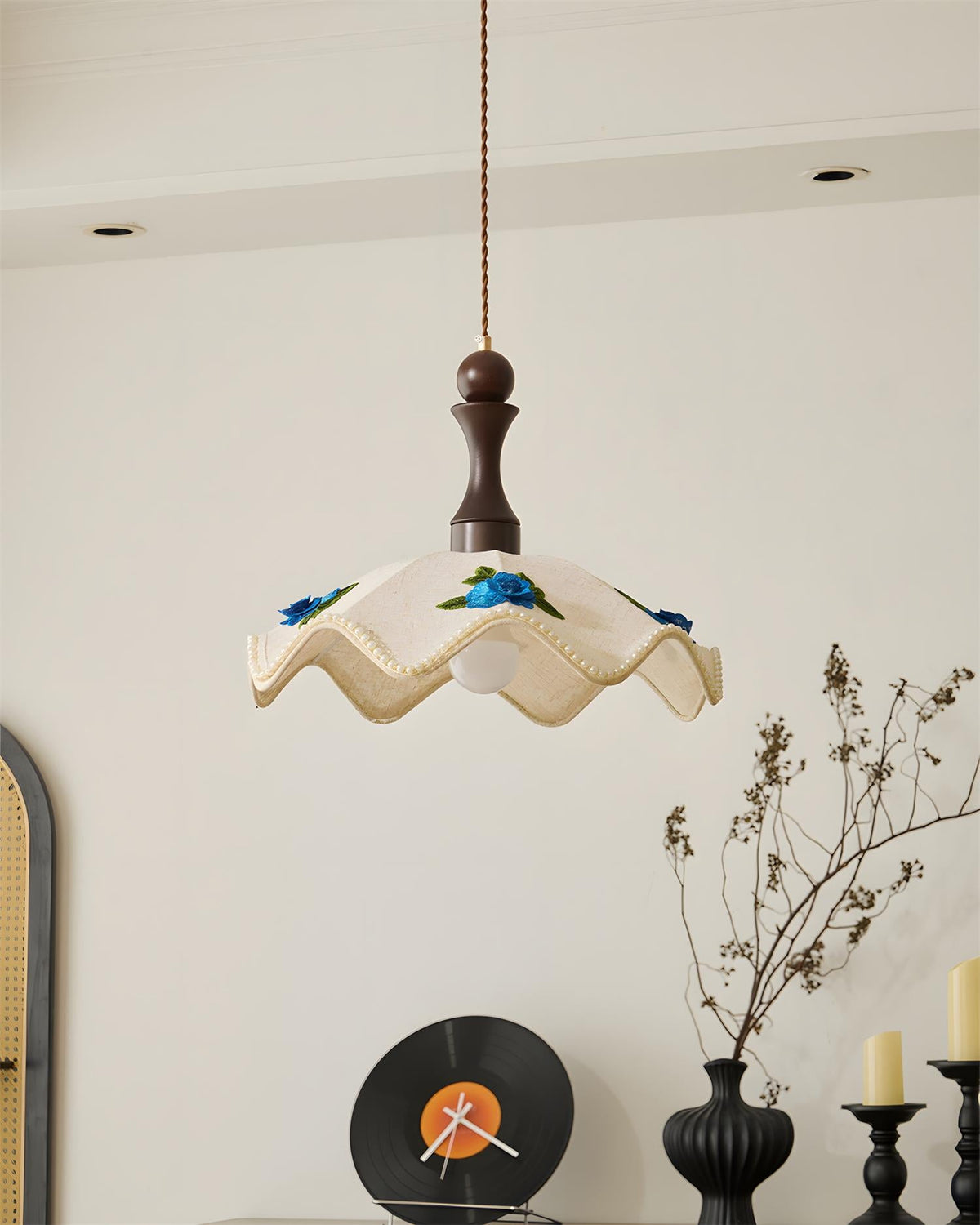 Maribel Wavy Wood Pendant Light — product view 9