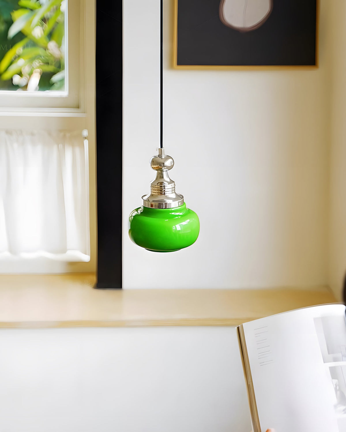 Jade Pulse Glass Pendant Lamp — product view 4