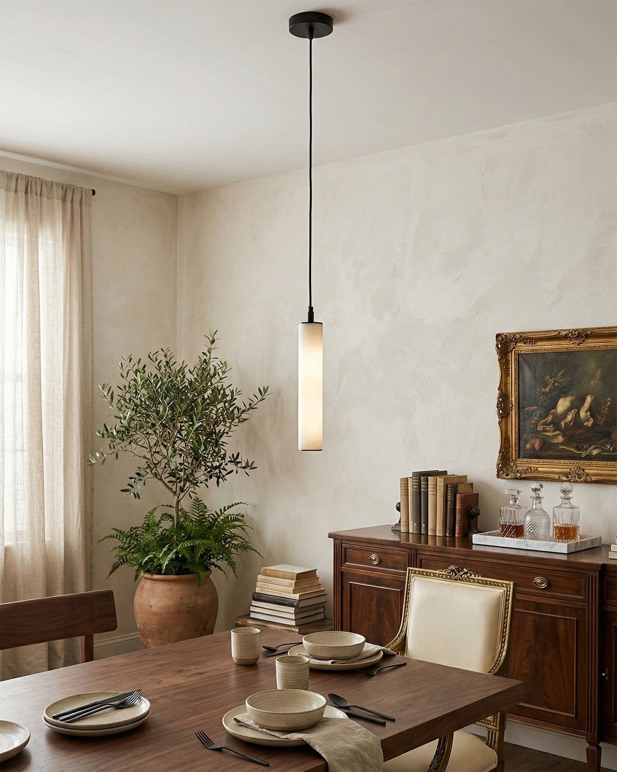 Calder Alabaster Tube Pendant Lamp — product view 3