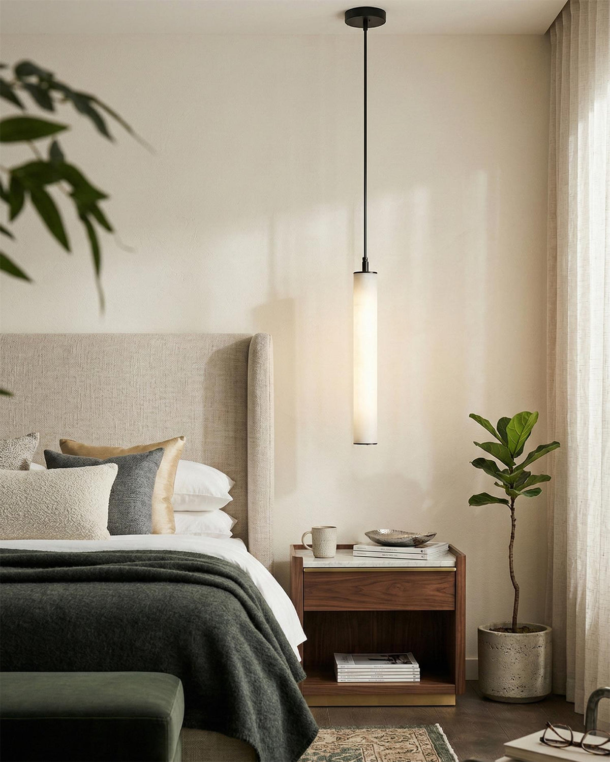Calder Alabaster Tube Pendant Lamp — product view 4