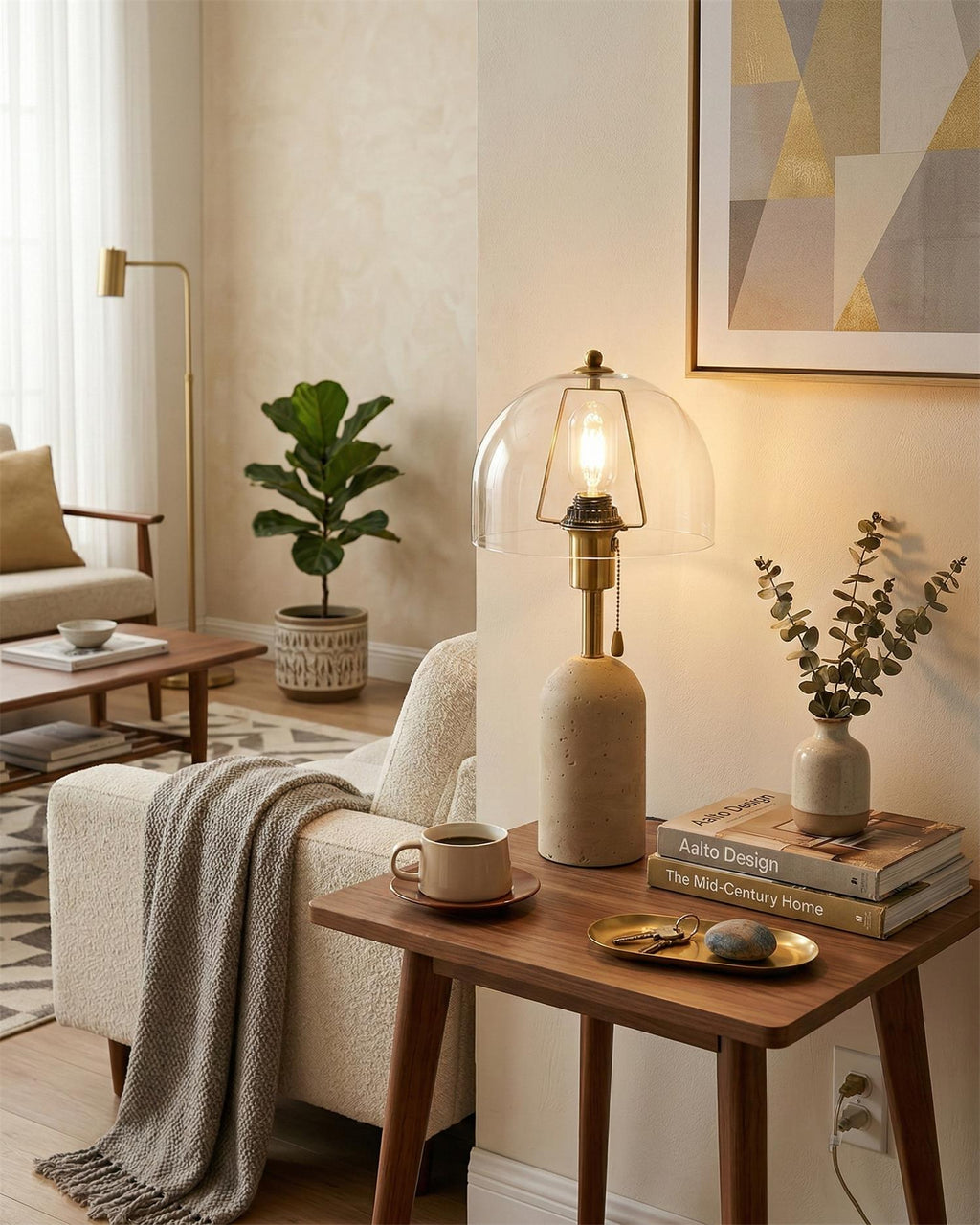 Avero Travertine Table Lamp — product view 7