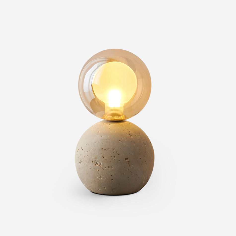 Stilla Orb Travertine Table Lamp — product view 1