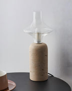 Stilla Orb Travertine Table Lamp — product view 4