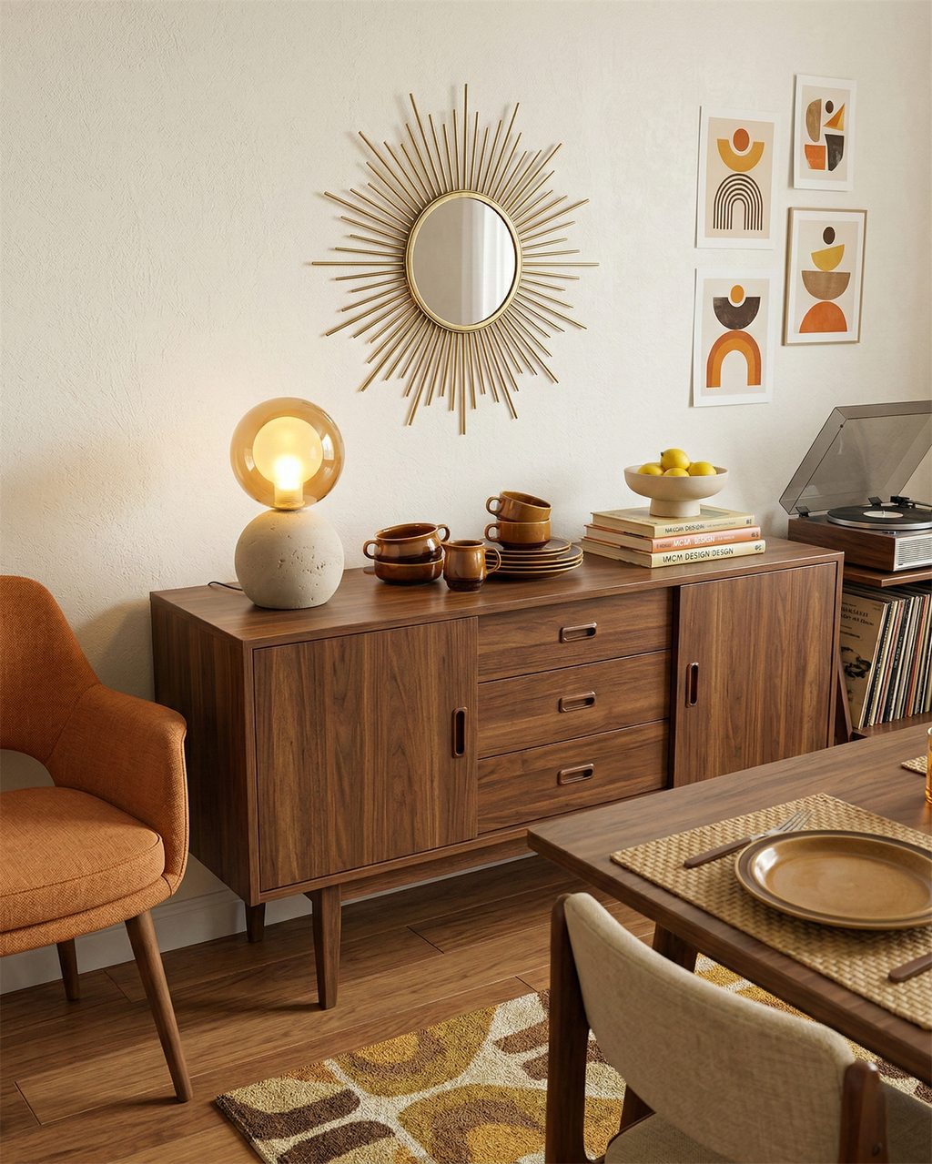 Stilla Orb Travertine Table Lamp — product view 5