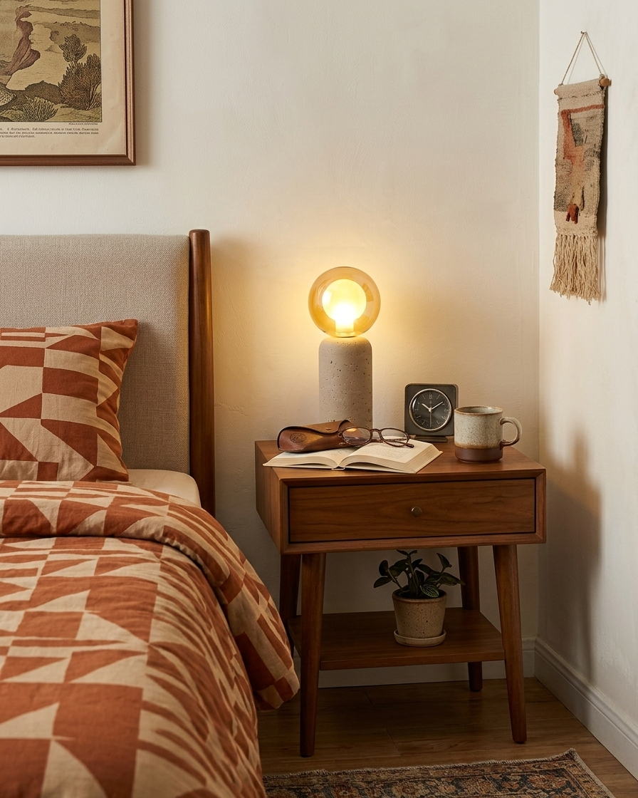 Stilla Orb Travertine Table Lamp — product view 11