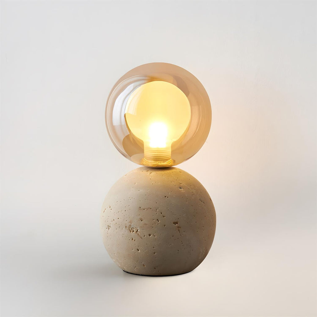 Stilla Orb Travertine Table Lamp — product view 12