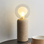 Stilla Orb Travertine Table Lamp — product view 14