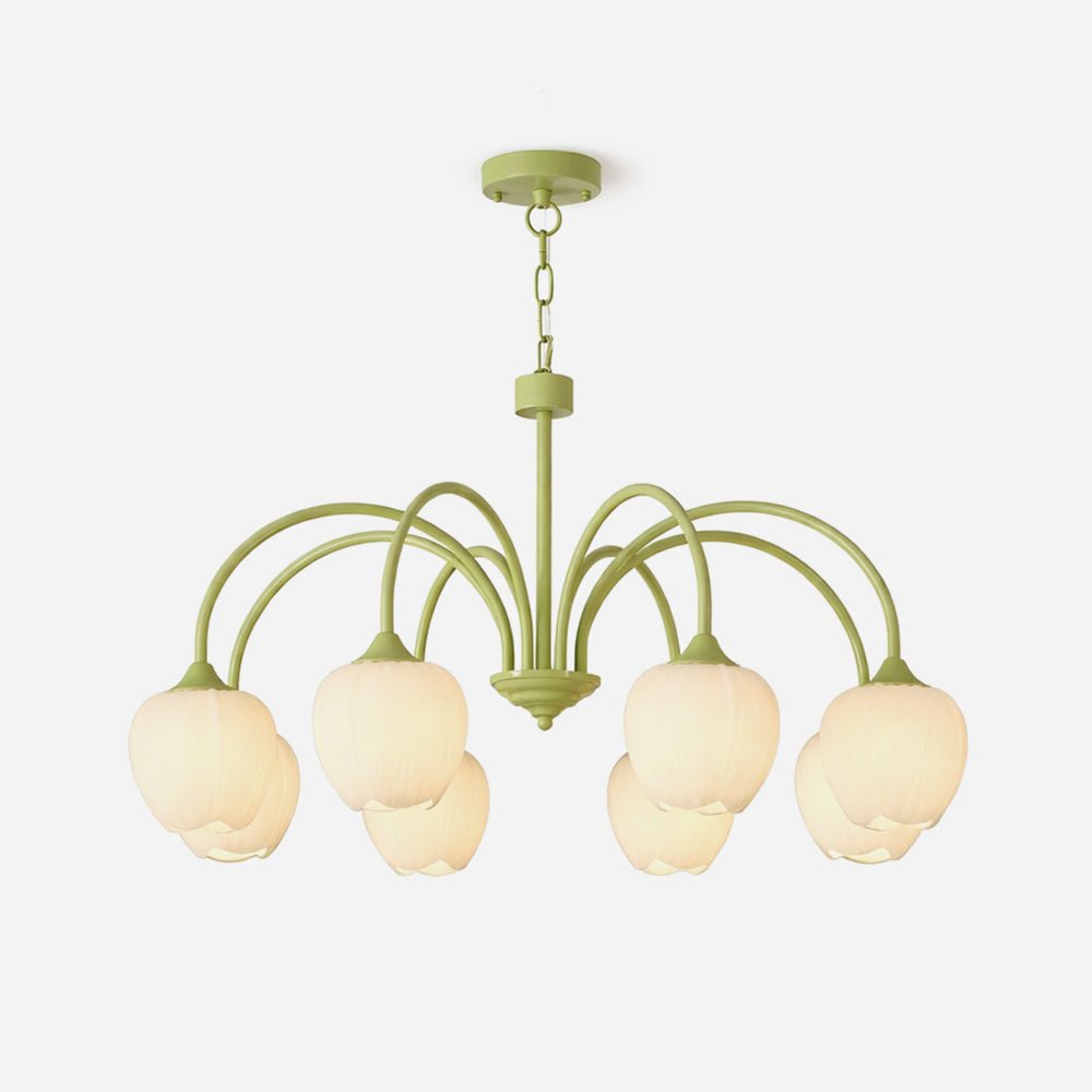 Tulip Matcha Glass Chandelier — product view 1