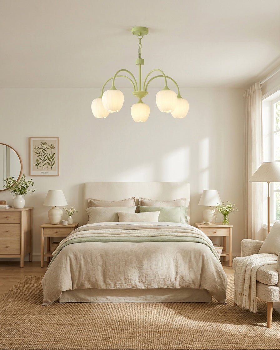 Tulip Matcha Glass Chandelier — product view 3