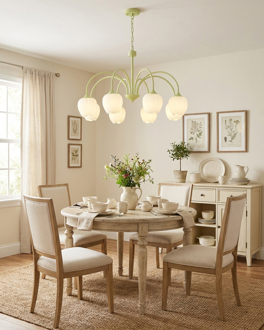 Tulip Matcha Glass Chandelier — product view 4