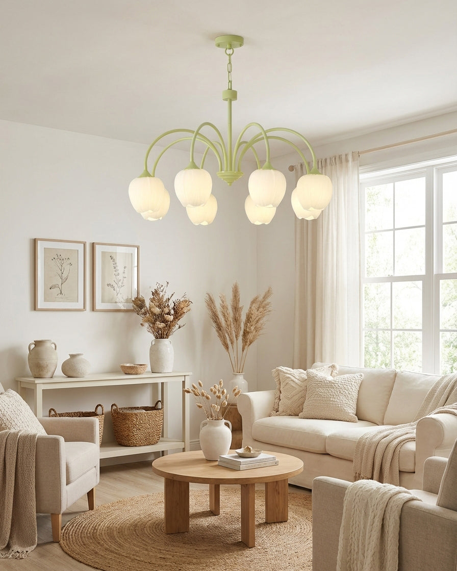 Tulip Matcha Glass Chandelier — product view 5