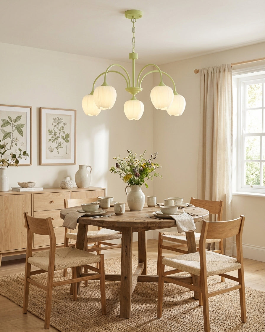 Tulip Matcha Glass Chandelier — product view 6