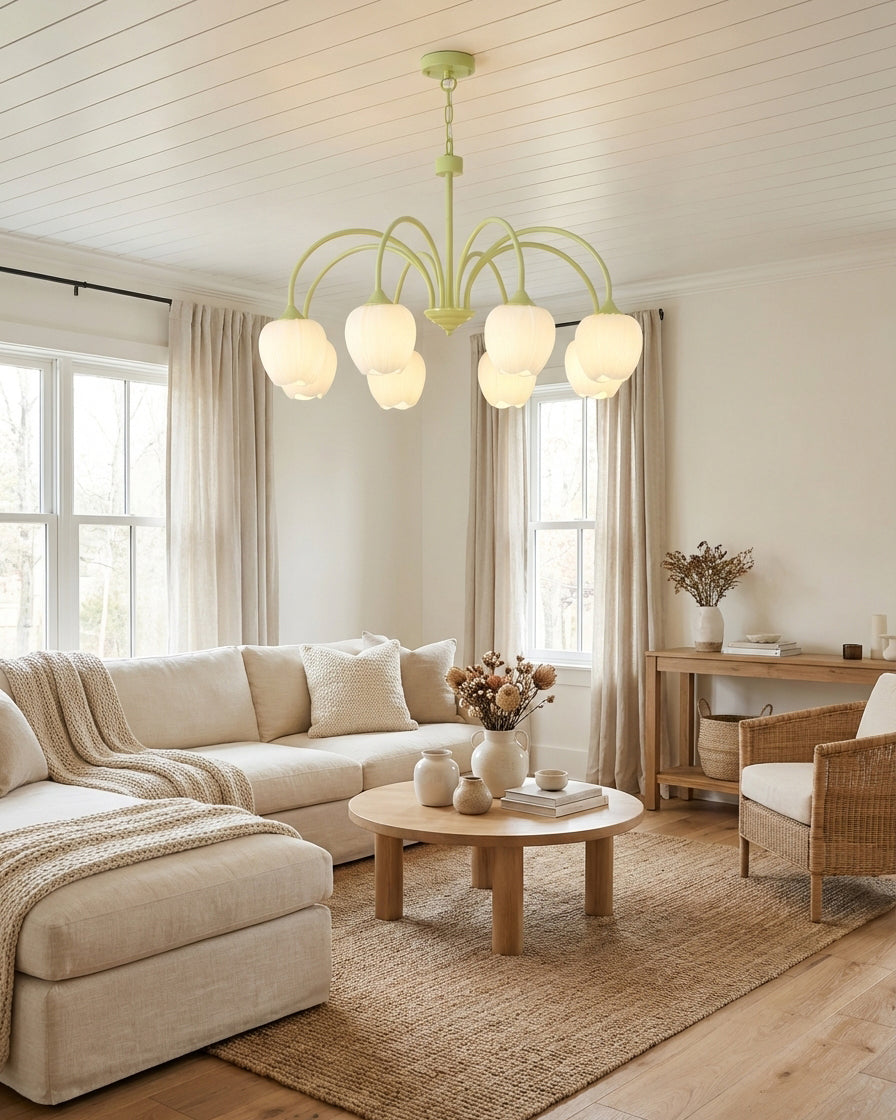 Tulip Matcha Glass Chandelier — product view 7