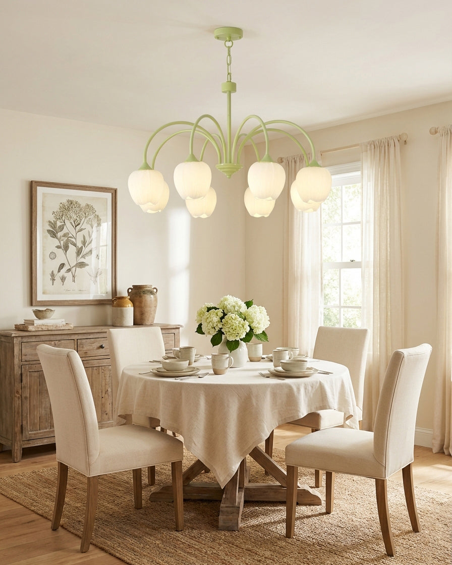 Tulip Matcha Glass Chandelier — product view 8