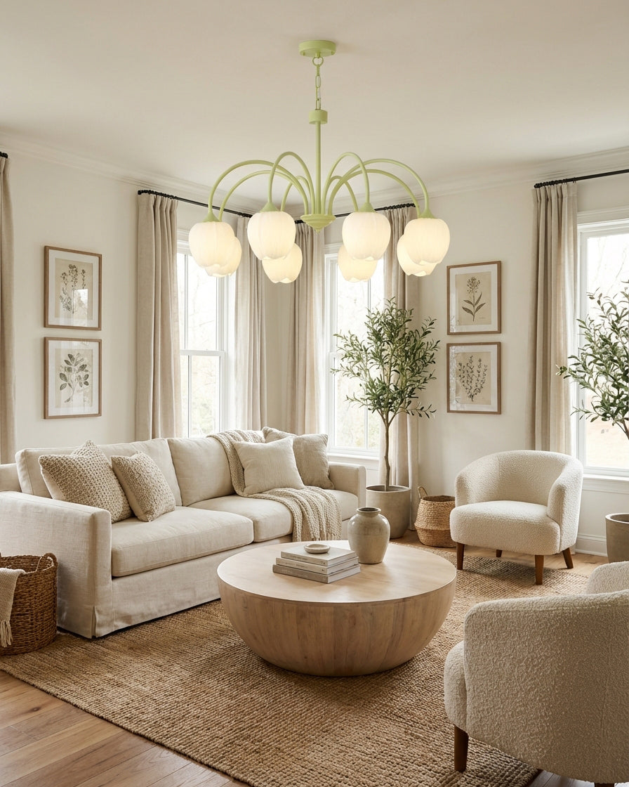 Tulip Matcha Glass Chandelier — product view 9