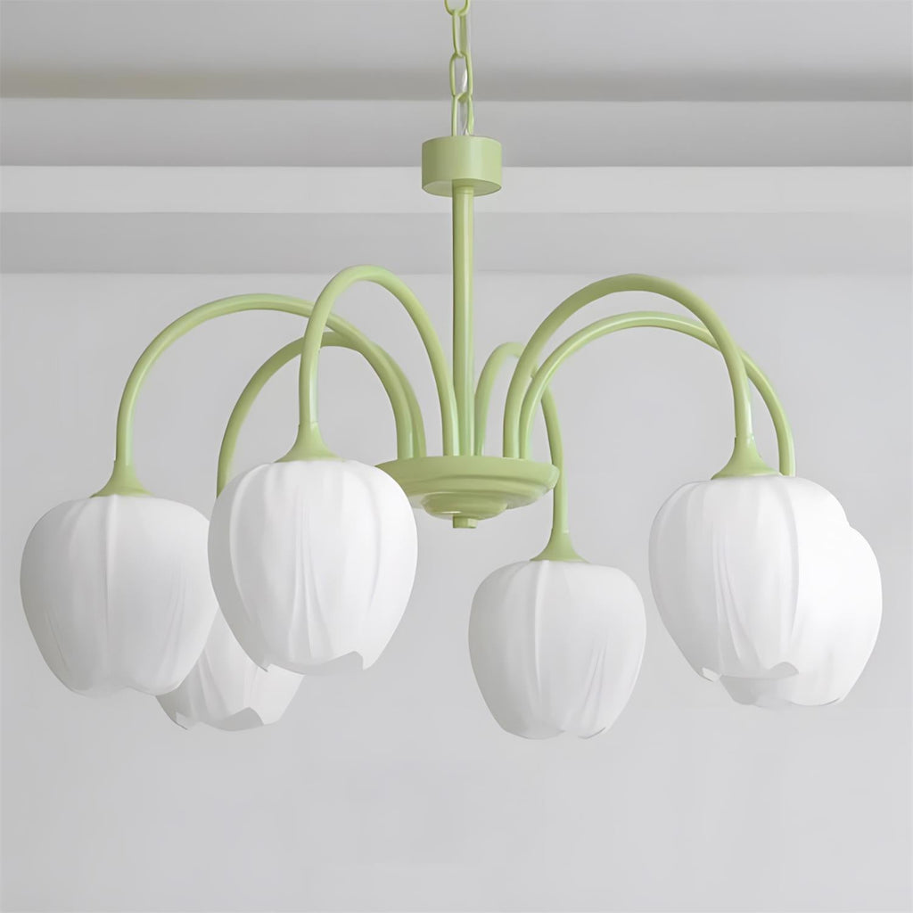 Tulip Matcha Glass Chandelier — product view 16