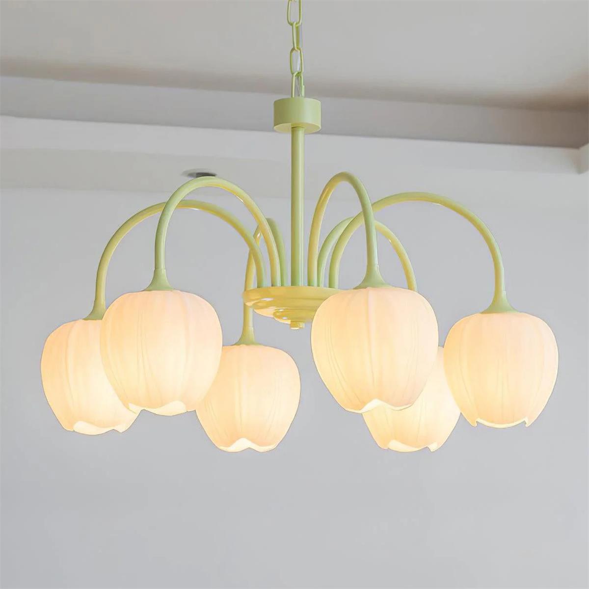 Tulip Matcha Glass Chandelier — product view 18