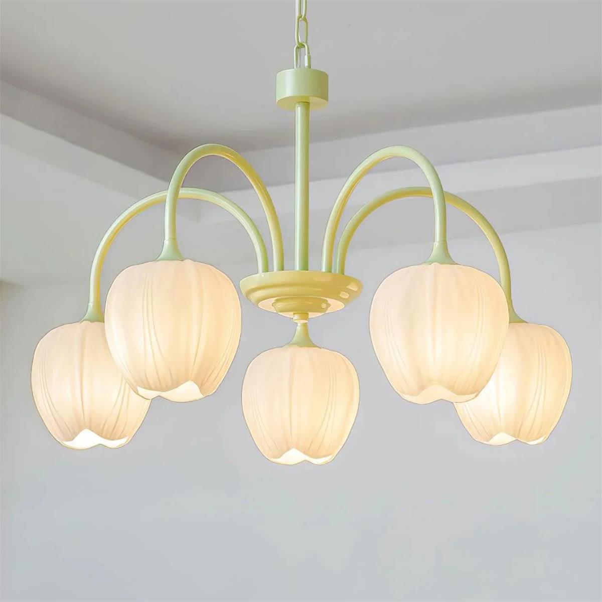 Tulip Matcha Glass Chandelier — product view 21
