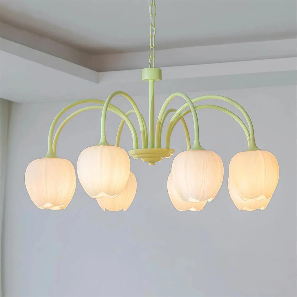 Tulip Matcha Glass Chandelier — product view 22
