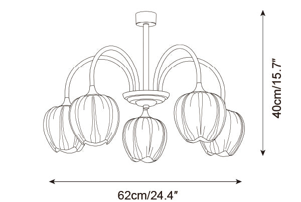 Tulip Matcha Glass Chandelier — product detail 24