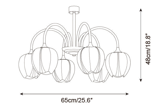 Tulip Matcha Glass Chandelier — product detail 25