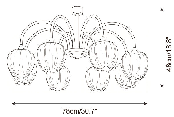 Tulip Matcha Glass Chandelier — product detail 26
