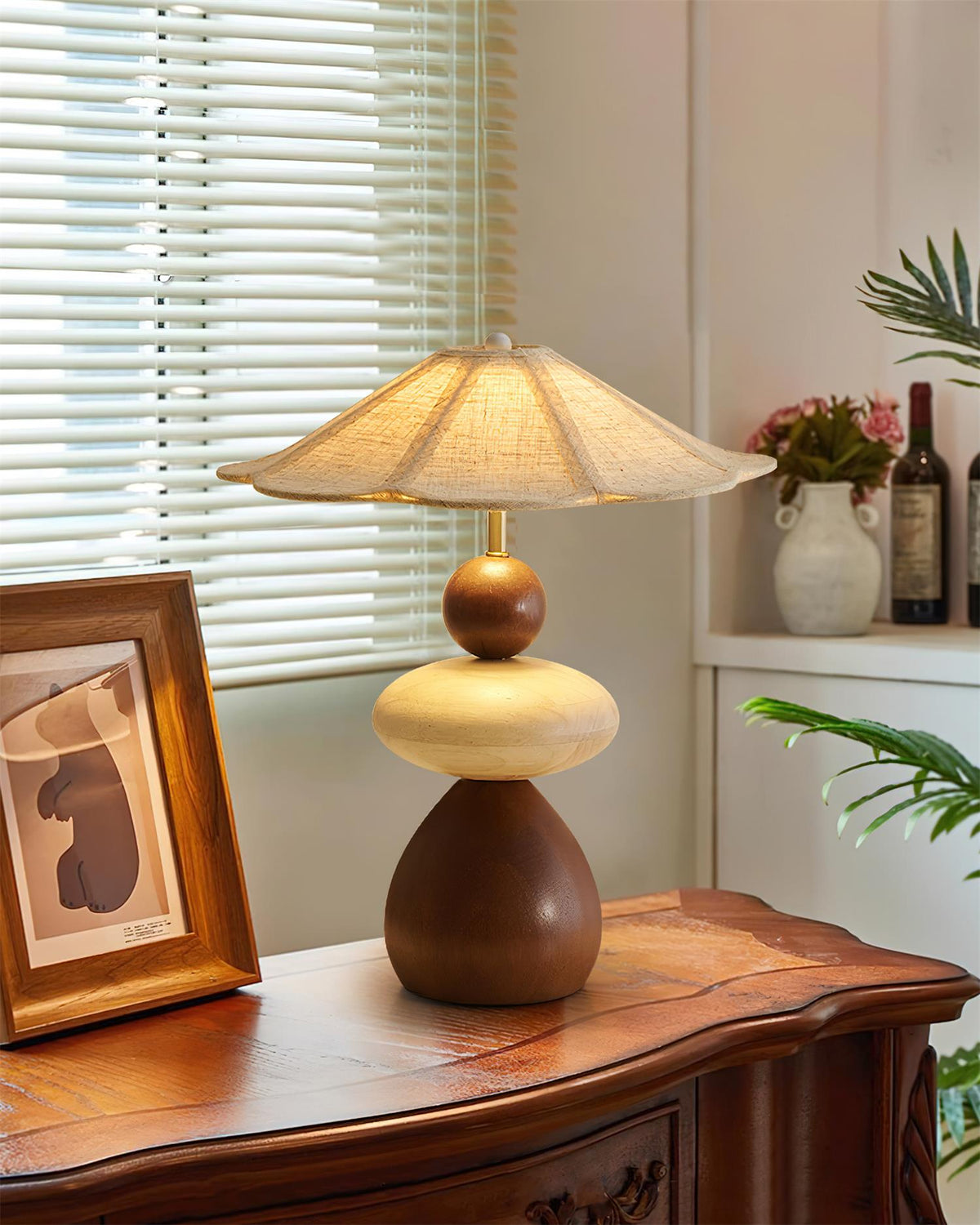 Equinox Plug In Wood Table Lamp — product view 4