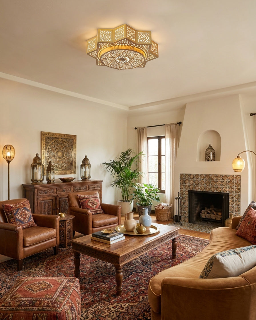 Moroccan Star Metal Ceiling Light — product view 5