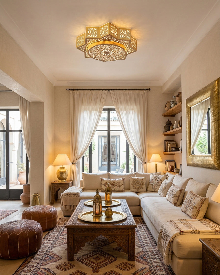 Moroccan Star Metal Ceiling Light — product view 6