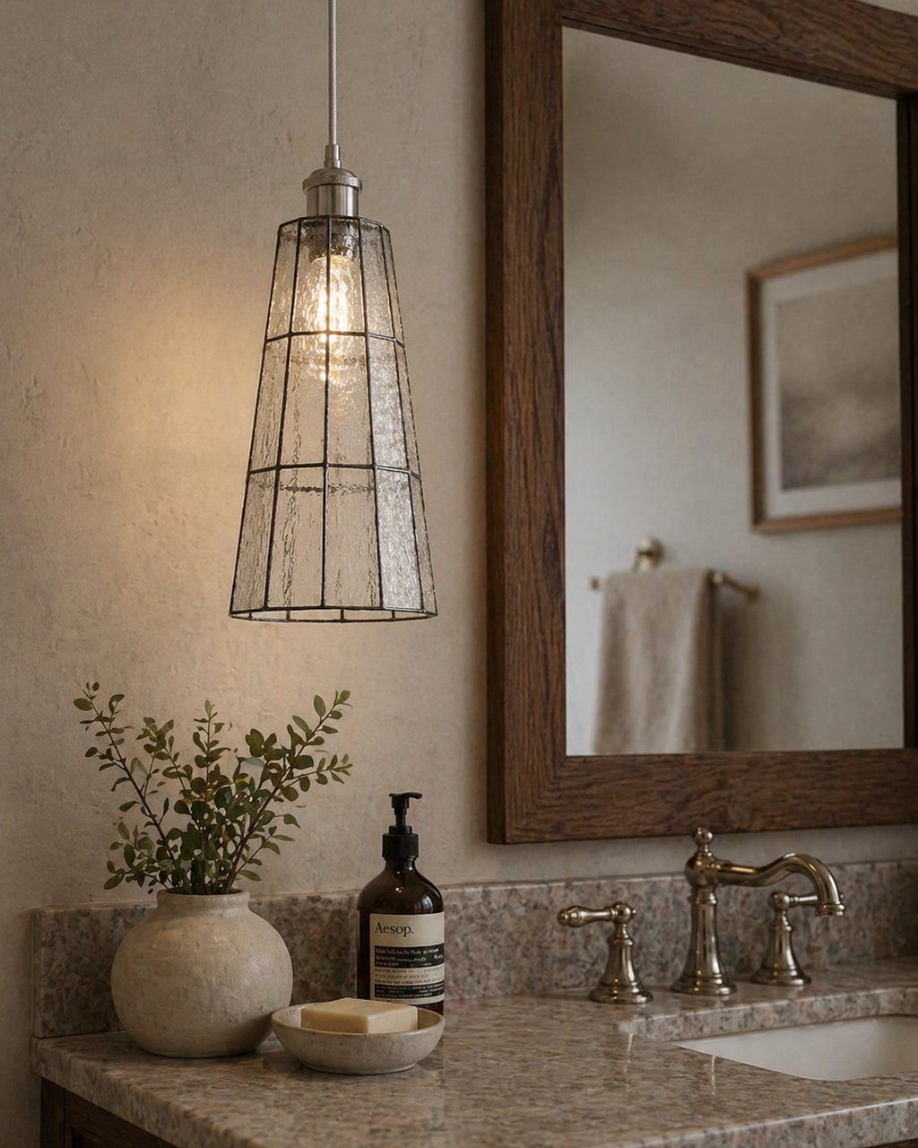 Azurielle Glass Pendant Light — product view 7