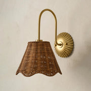 Gold & Natural Rattan