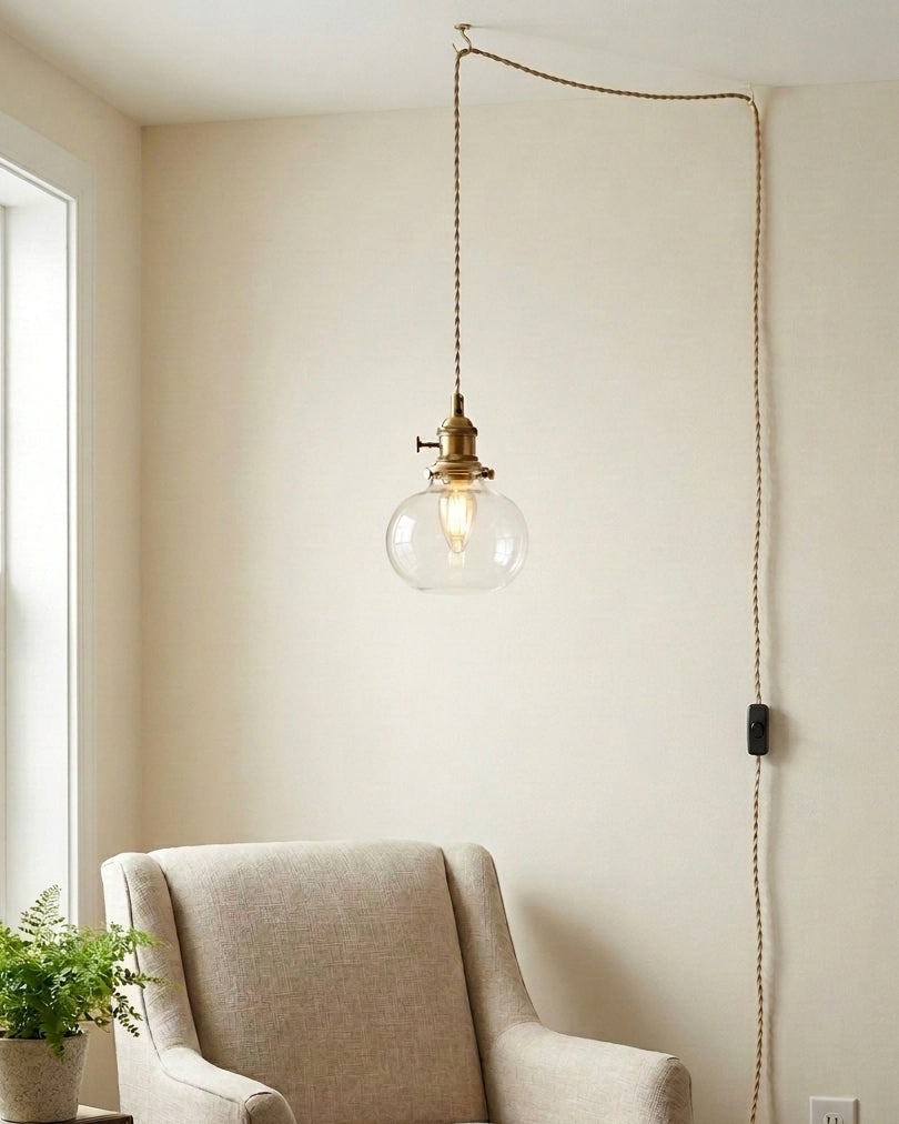 Jasmine Glass Plug In Pendant Light — product view 3