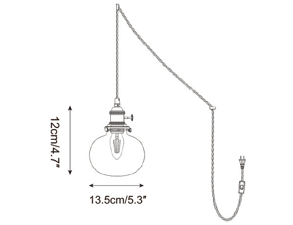 Jasmine Glass Plug In Pendant Light — product detail 14