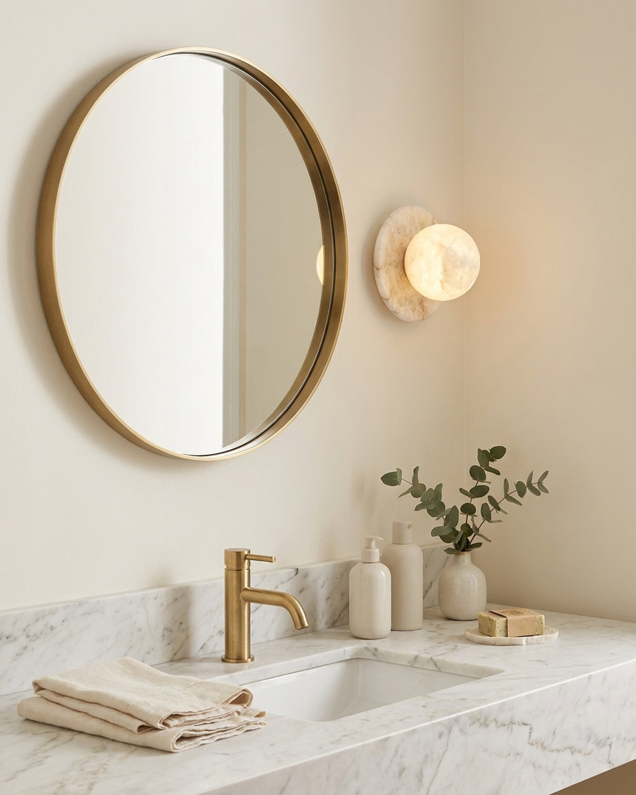 Mia Ball Alabaster Wall Sconce — product view 2