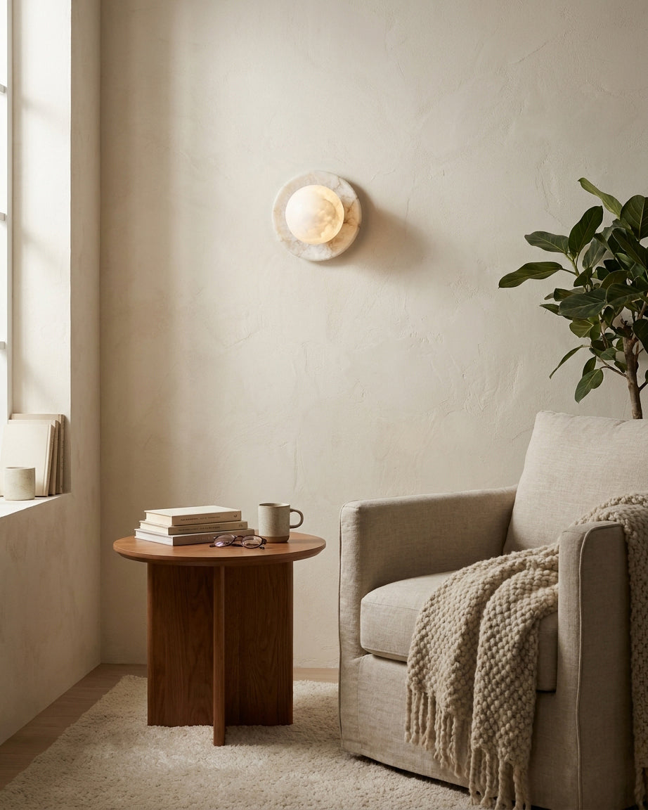 Mia Ball Alabaster Wall Sconce — product view 4