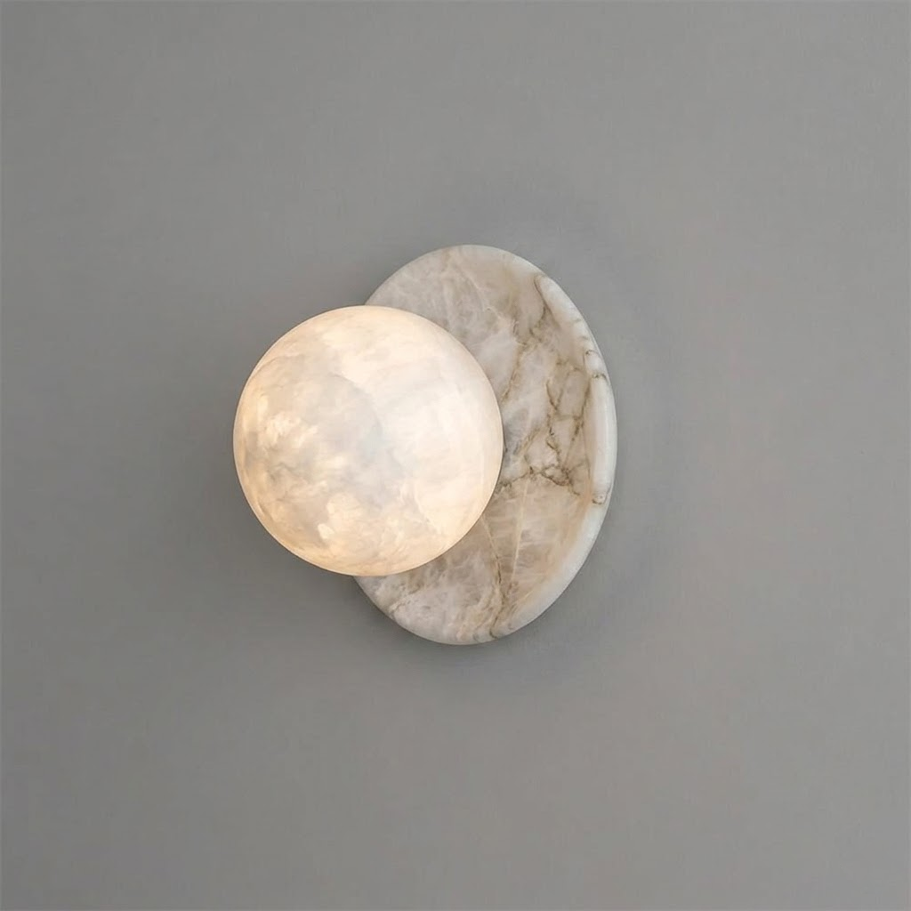 Mia Ball Alabaster Wall Sconce — product view 6
